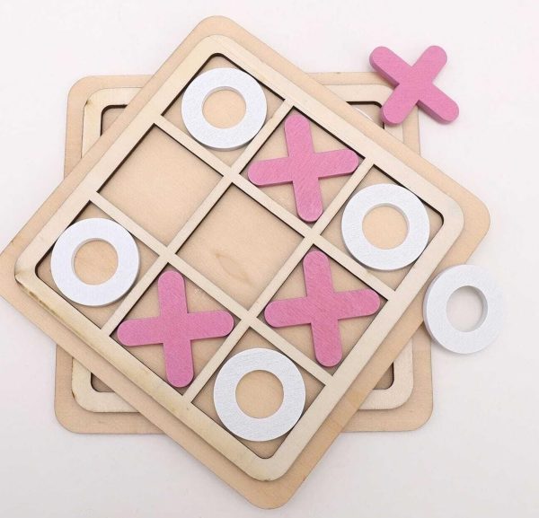 wooden-tic-tac-toe-board-game-classic-xo-strategy-game-for-kids-toddlers-preschoolers-adults-educational-durable-portable-30cm-wooden-board-ideal-birthday - 1