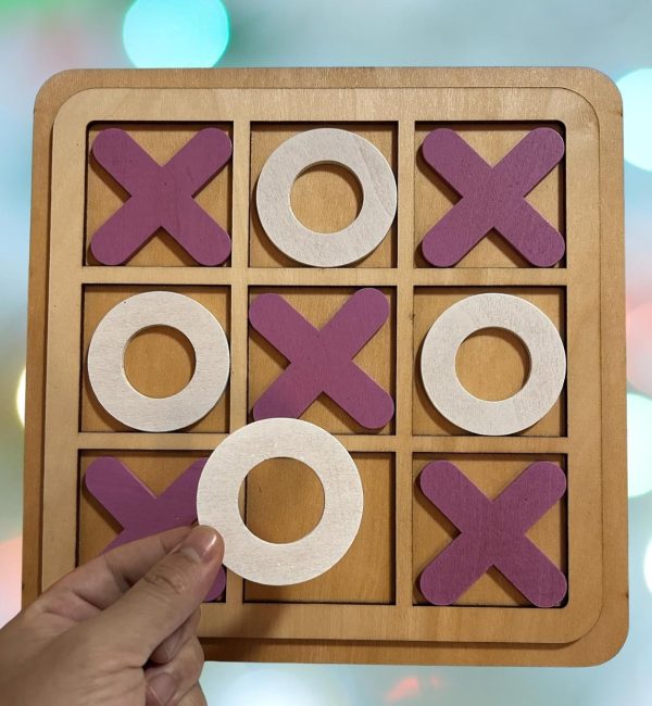wooden-tic-tac-toe-board-game-classic-xo-strategy-game-for-kids-toddlers-preschoolers-adults-educational-durable-portable-30cm-wooden-board-ideal-birthday - 3